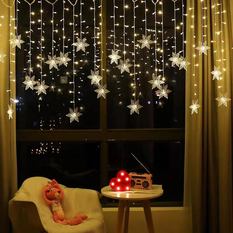 LED Curtain Light String with Snowflake Indoor & Outdoor | ventumra