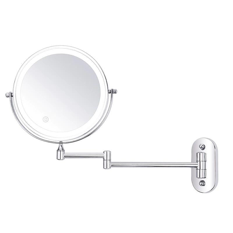 LED Magnifying Mirror Rechargeable Cosmetics & Bathroom Chrome Silver | ventumra