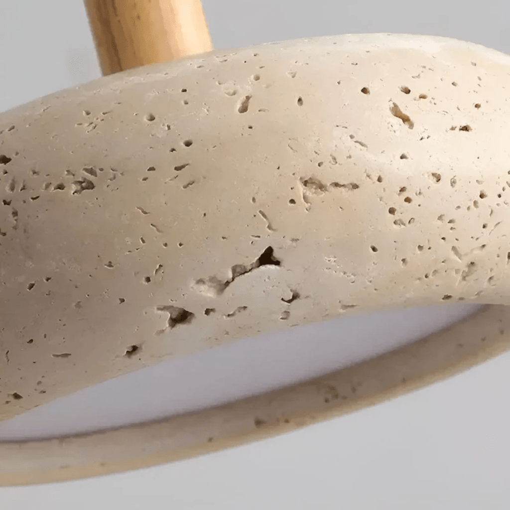 LED Retro Ceiling Light made of Wood & Stone for a Calming Atmosphere | ventumra