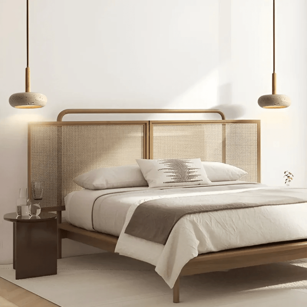 LED Retro Ceiling Light made of Wood & Stone for a Calming Atmosphere | ventumra