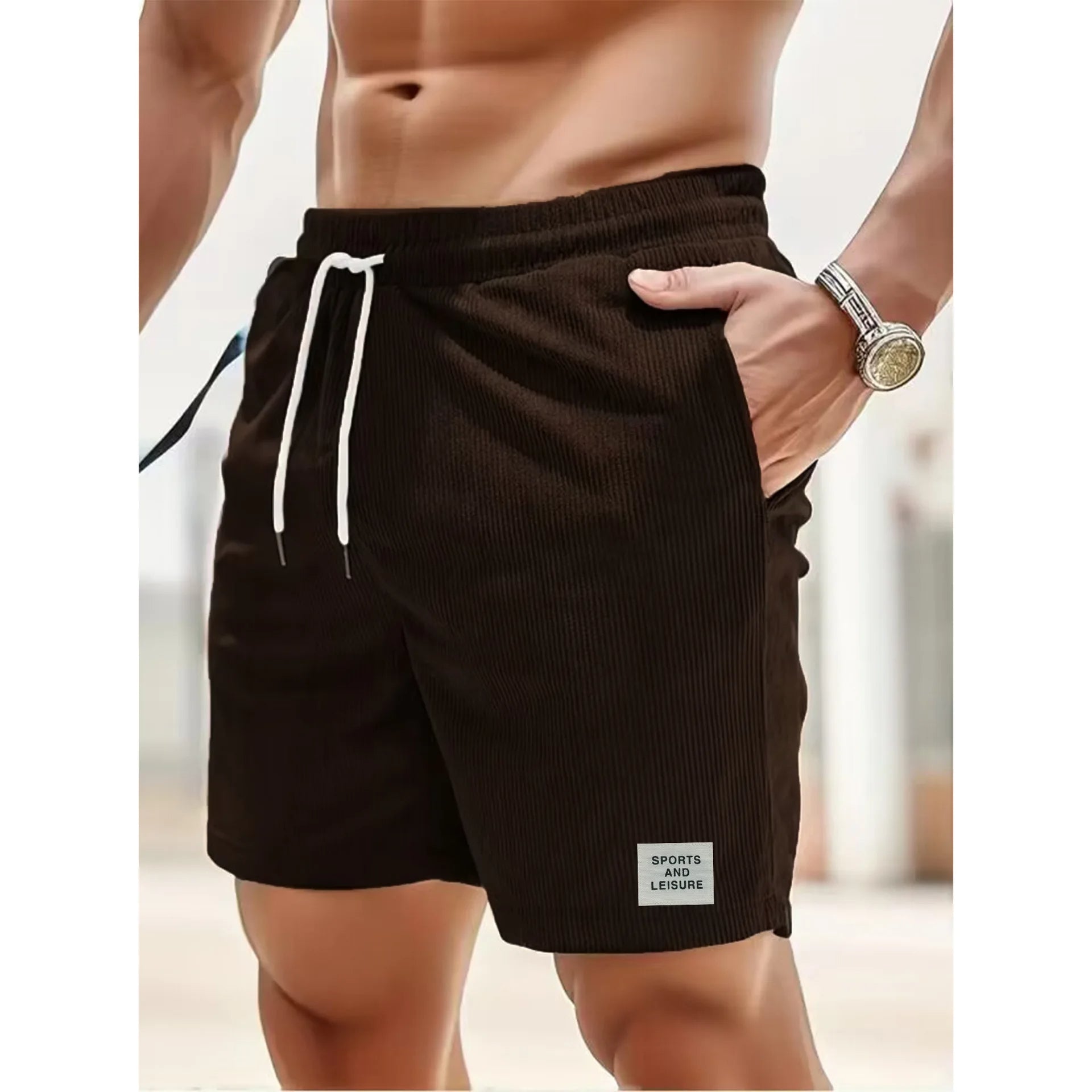 Corduroy Relaxed Fit Drawstring Shorts | ventumra