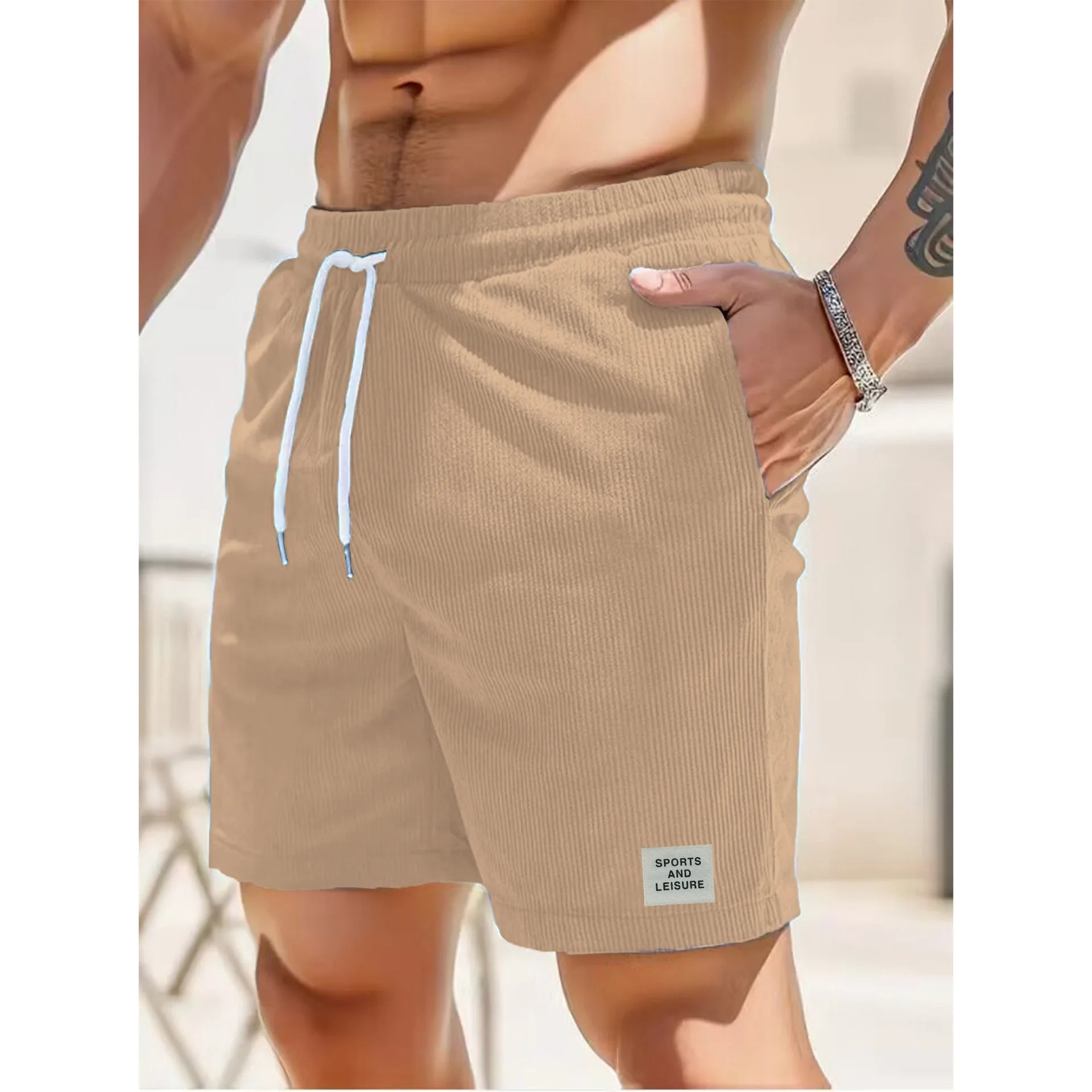 Corduroy Relaxed Fit Drawstring Shorts | ventumra