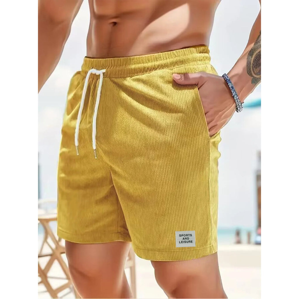 Corduroy Relaxed Fit Drawstring Shorts | ventumra