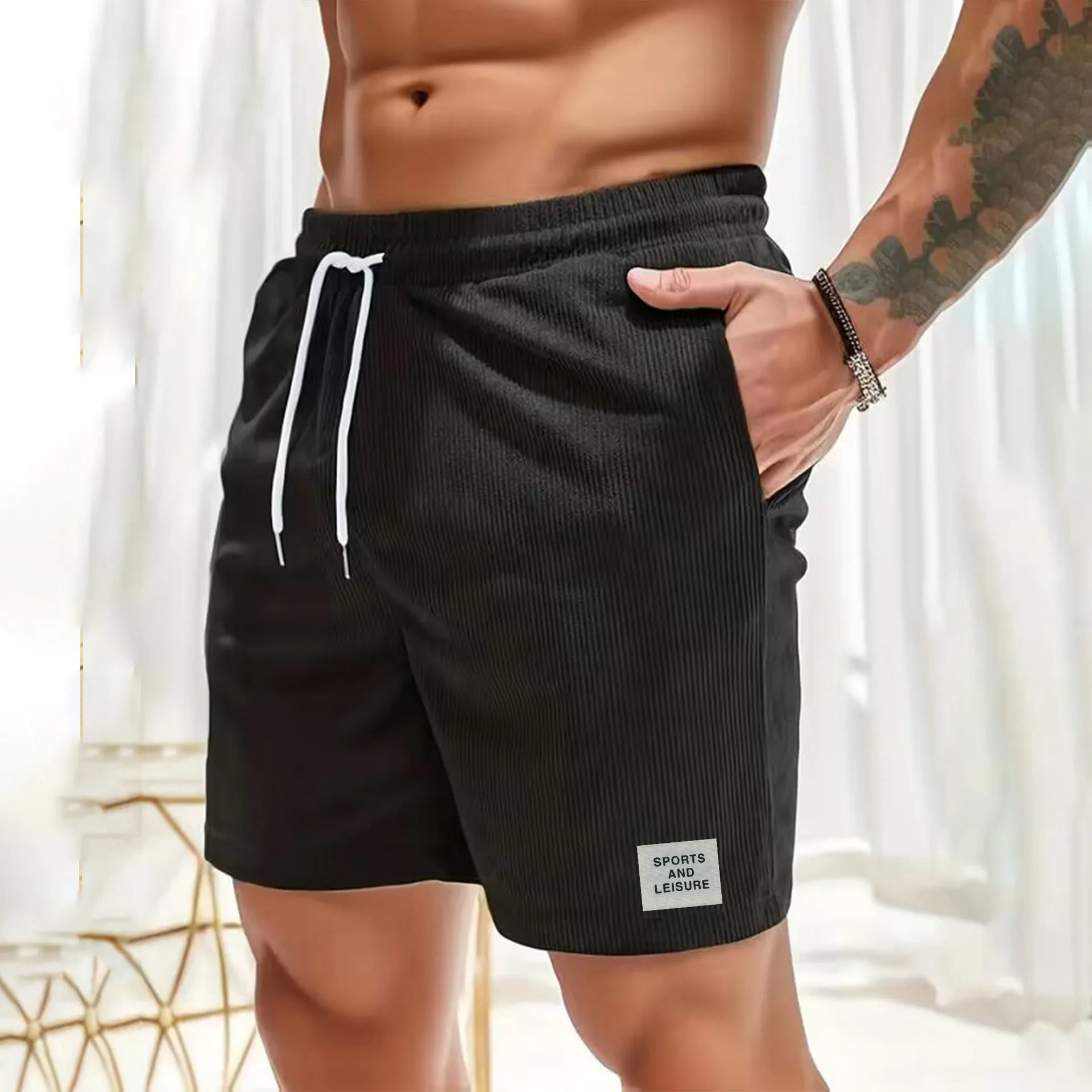 Corduroy Relaxed Fit Drawstring Shorts | ventumra