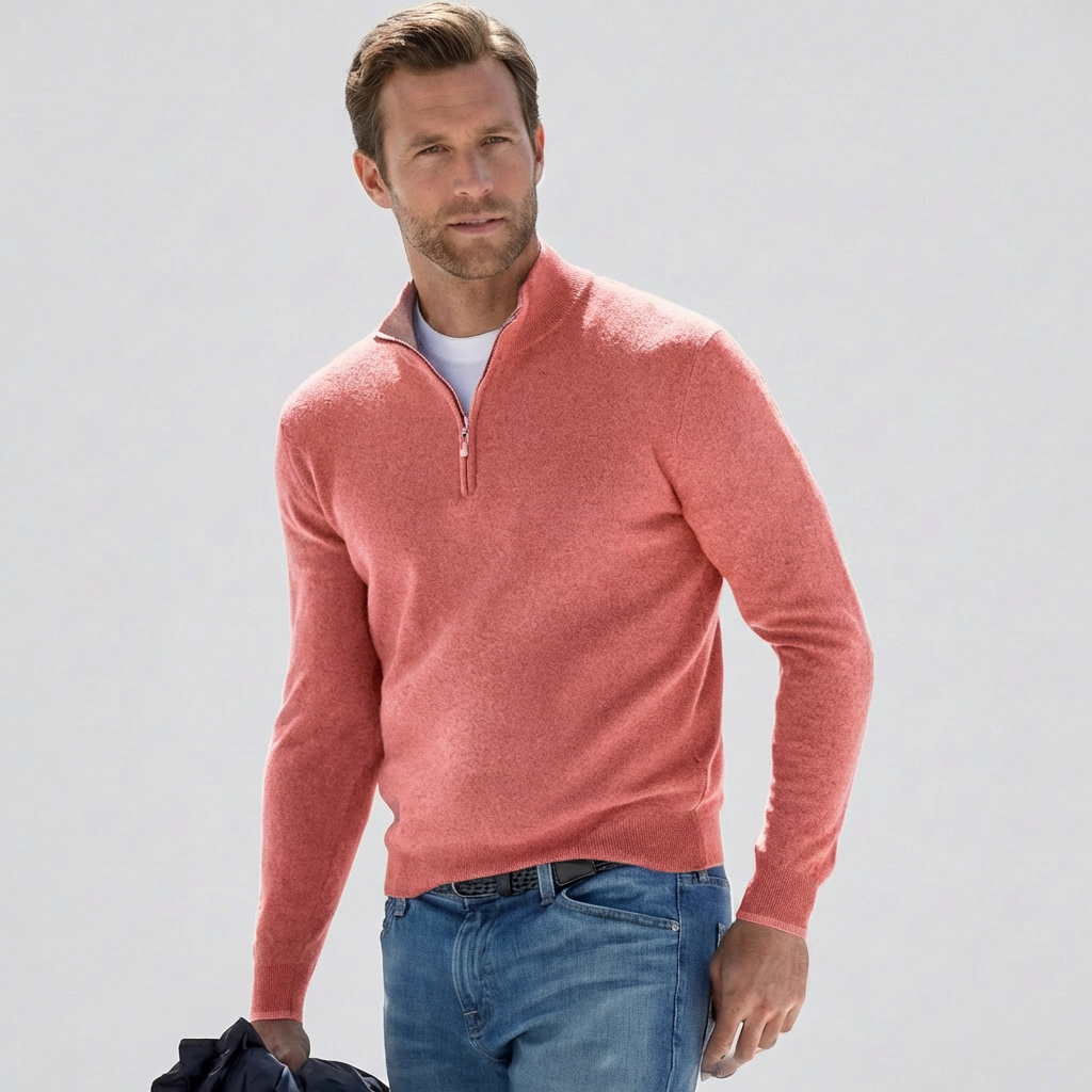 Breathable Quarter-Zip Knit Pullover | ventumra