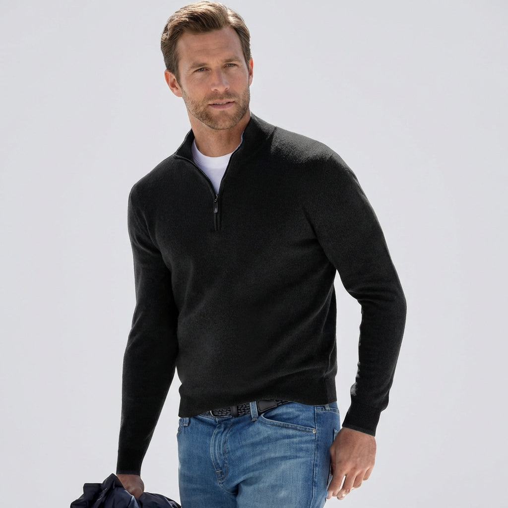 Breathable Quarter-Zip Knit Pullover | ventumra