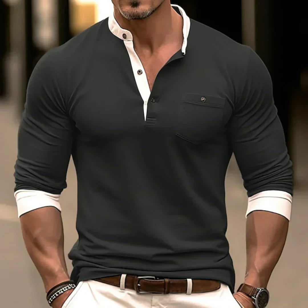 Comfortable Pocketed Henley Shirt | ventumra