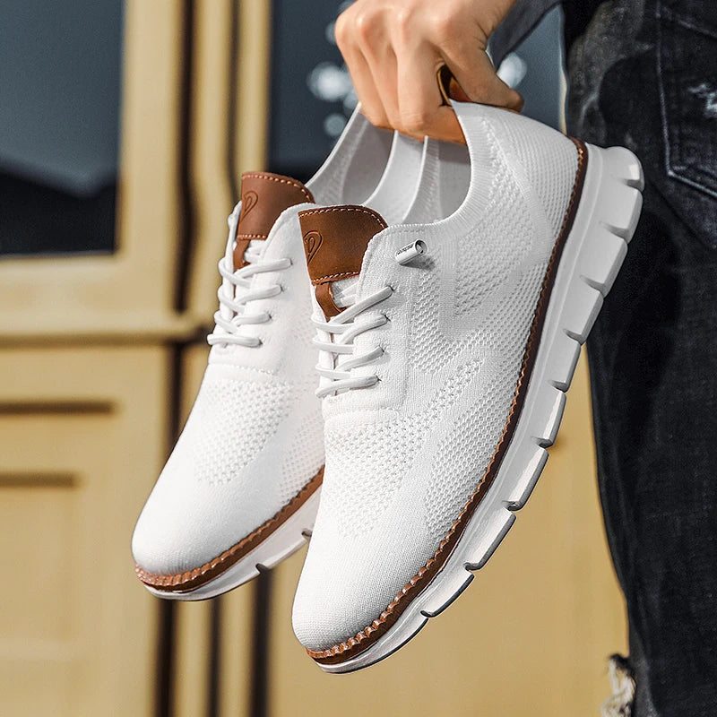 Men's Oxford Knit Lace-Up Sneakers | ventumra