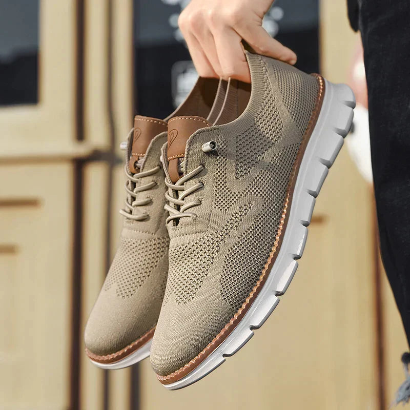 Men's Oxford Knit Lace-Up Sneakers | ventumra