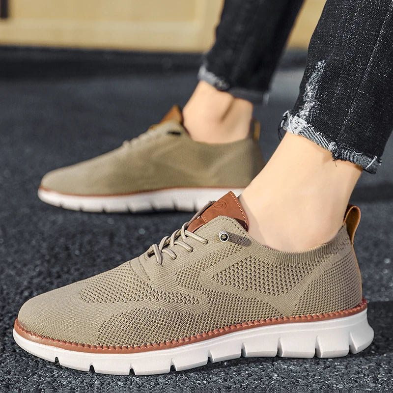 Men's Oxford Knit Lace-Up Sneakers | ventumra