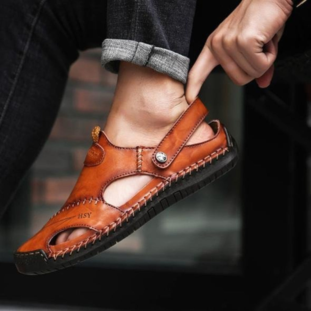 Breathable Leather Stitch Sandals | ventumra