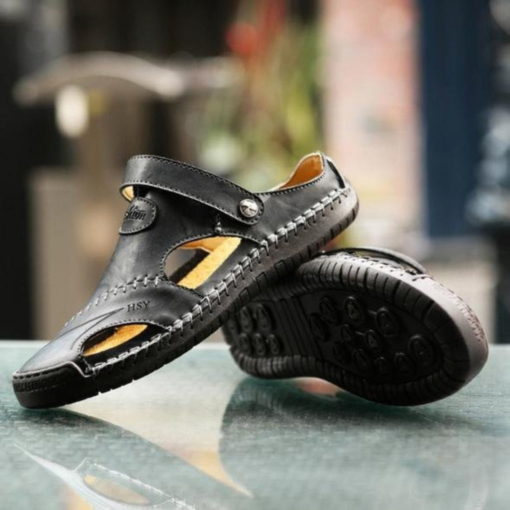 Breathable Leather Stitch Sandals | ventumra