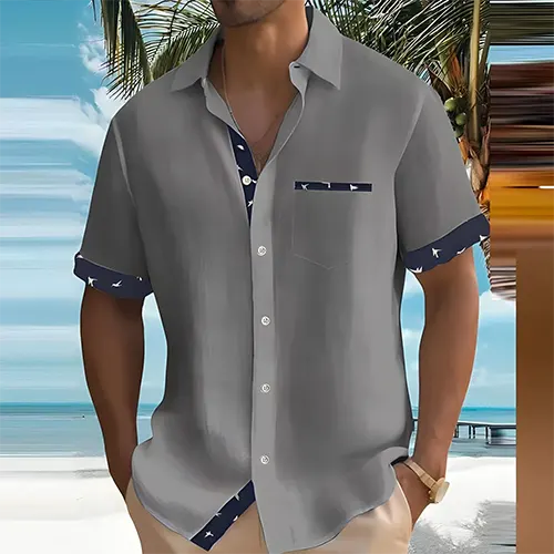 Breathable Camp Shirt with Contrast Trim | ventumra