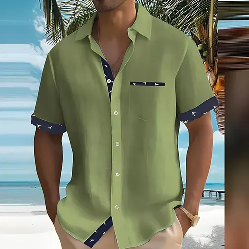 Breathable Camp Shirt with Contrast Trim | ventumra
