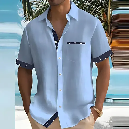Breathable Camp Shirt with Contrast Trim | ventumra