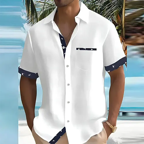 Breathable Camp Shirt with Contrast Trim | ventumra