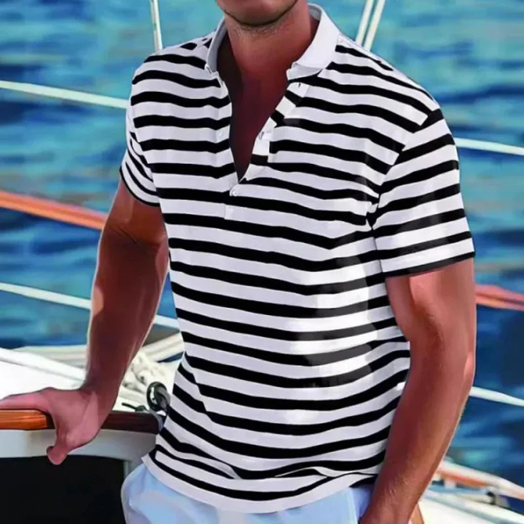Striped Everyday Casual Polo Shirt | ventumra