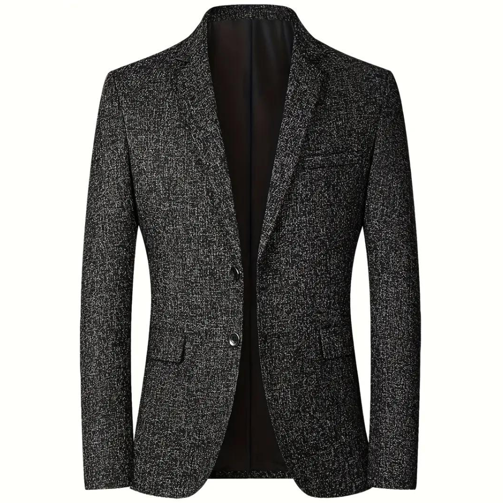 Men's Single-Breasted Textured Jacket | ventumra