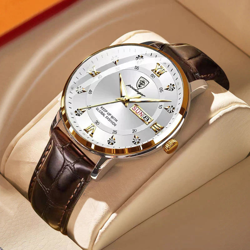 Men's Waterproof Luminous Watch – Classic Stainless Steel Design with Glow-in-the-Dark Display | ventumra