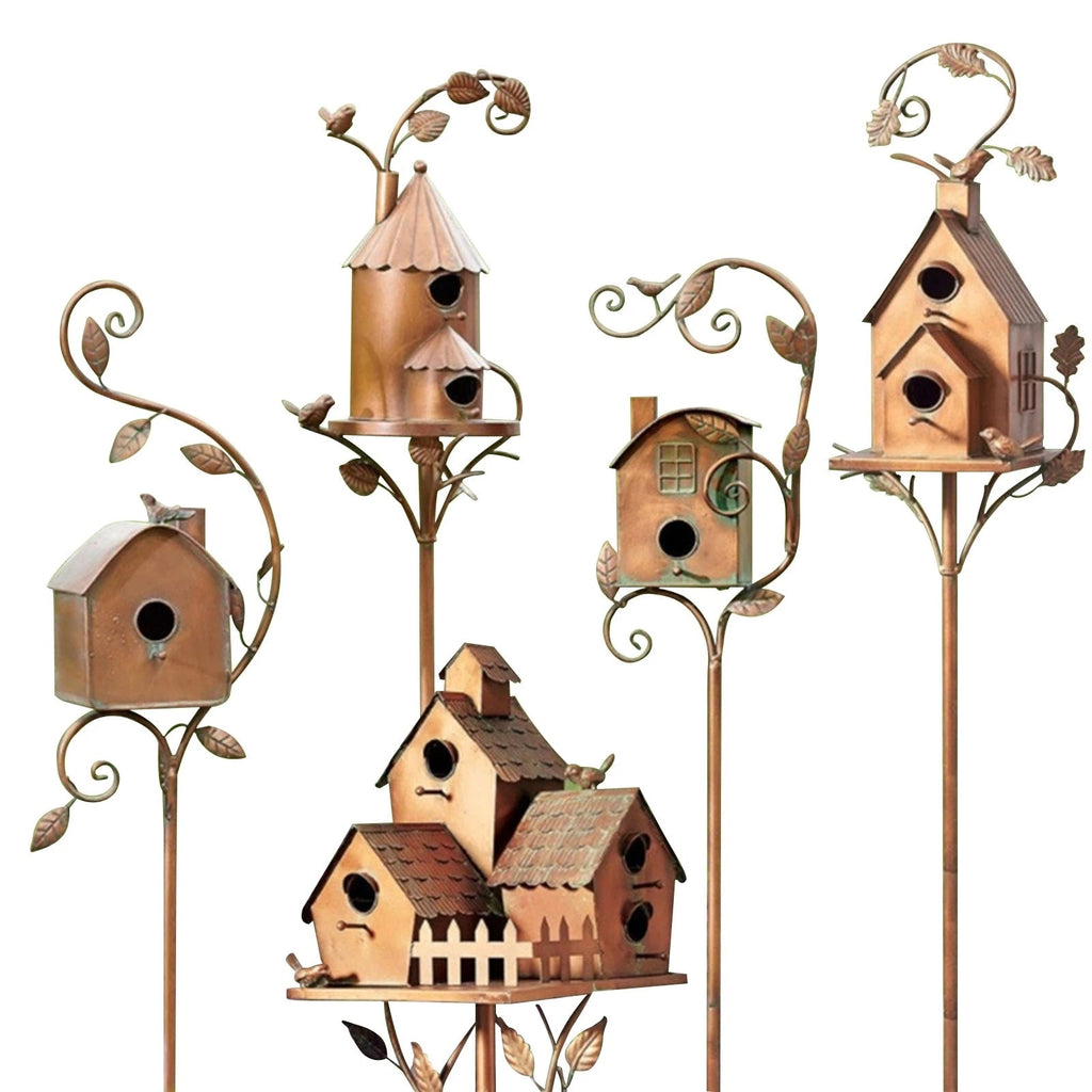 Garden Stake Birdhouse - Decorative Metal Art | ventumra