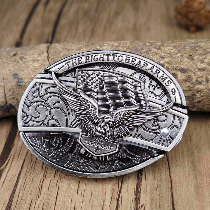 Oval Bull Skull Belt Buckle with Hidden Knife | ventumra
