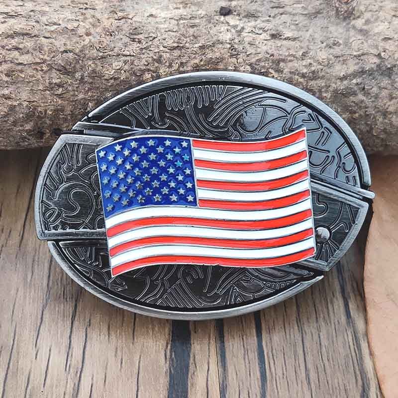Oval Bull Skull Belt Buckle with Hidden Knife | ventumra