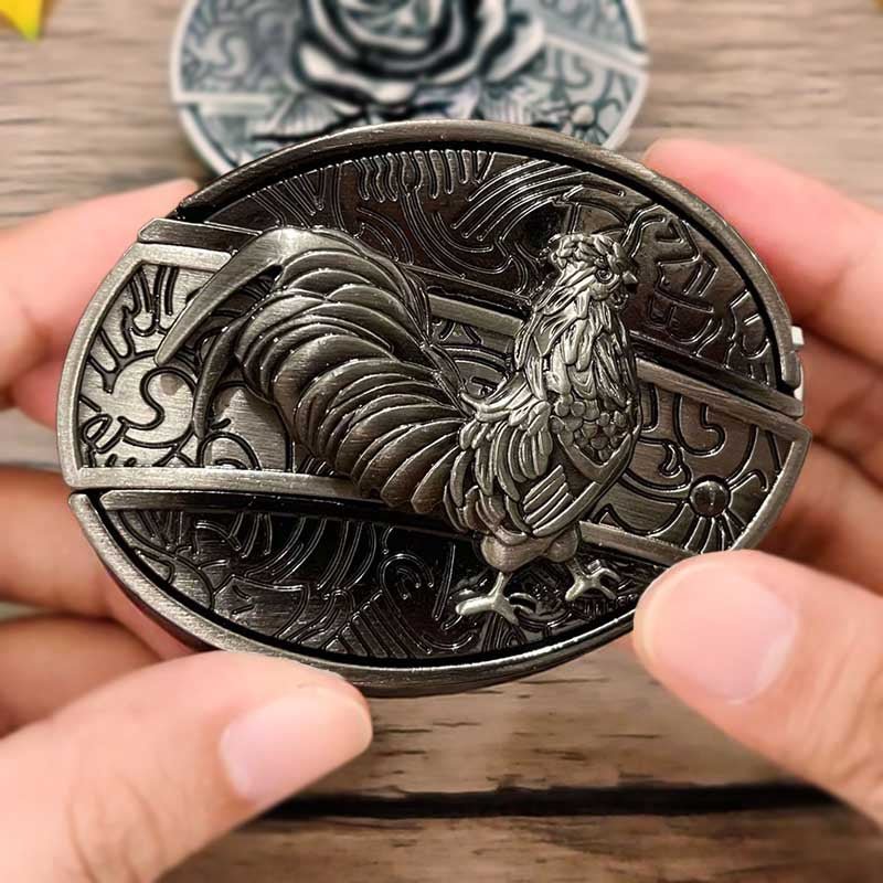 Oval Bull Skull Belt Buckle with Hidden Knife | ventumra