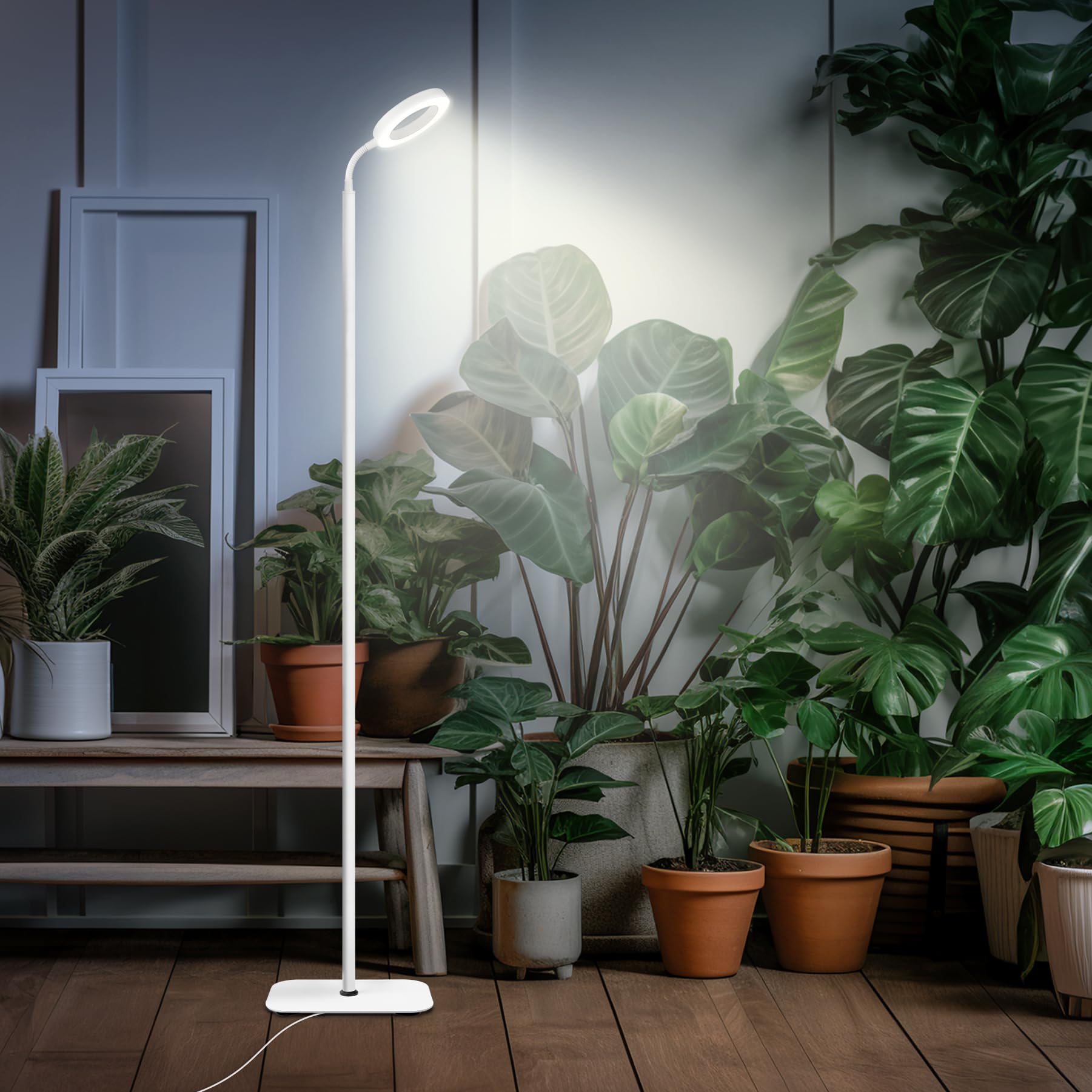 MistyJungle Full Spectrum LED Grow Light for Indoor Plants Floor Stand, Timer, Dimmable, 60" Adjustable | ventumra