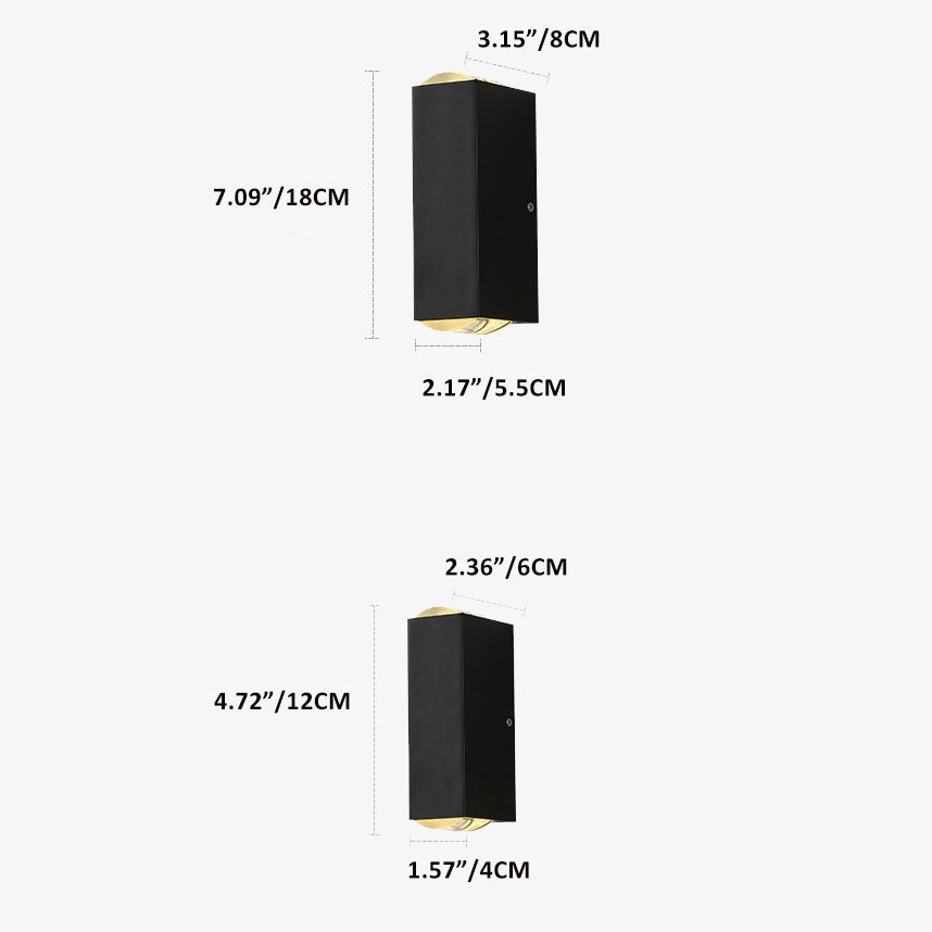 Modern Rectangular Outdoor Up/Down LED Wall Light | ventumra
