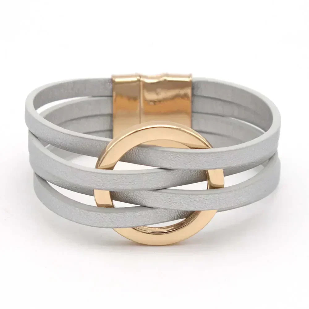Multi-Layer O-Leather Wrap Bracelet | ventumra