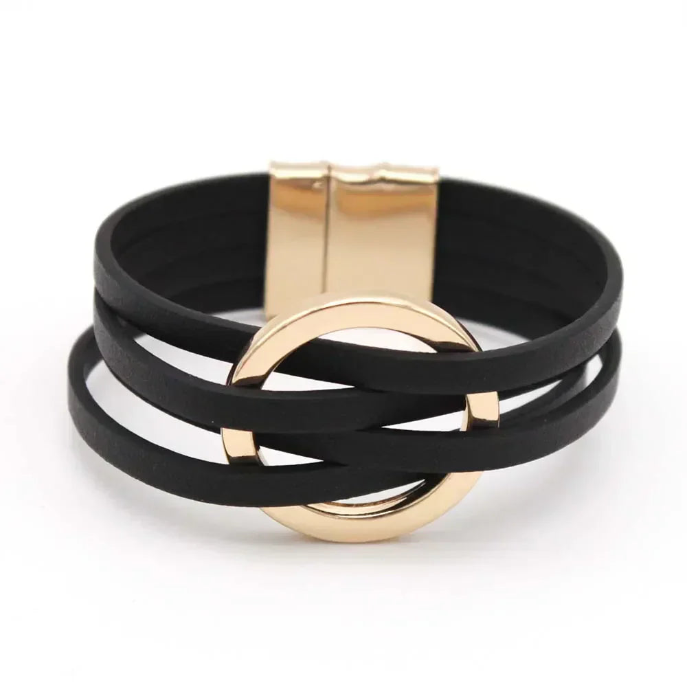 Multi-Layer O-Leather Wrap Bracelet | ventumra
