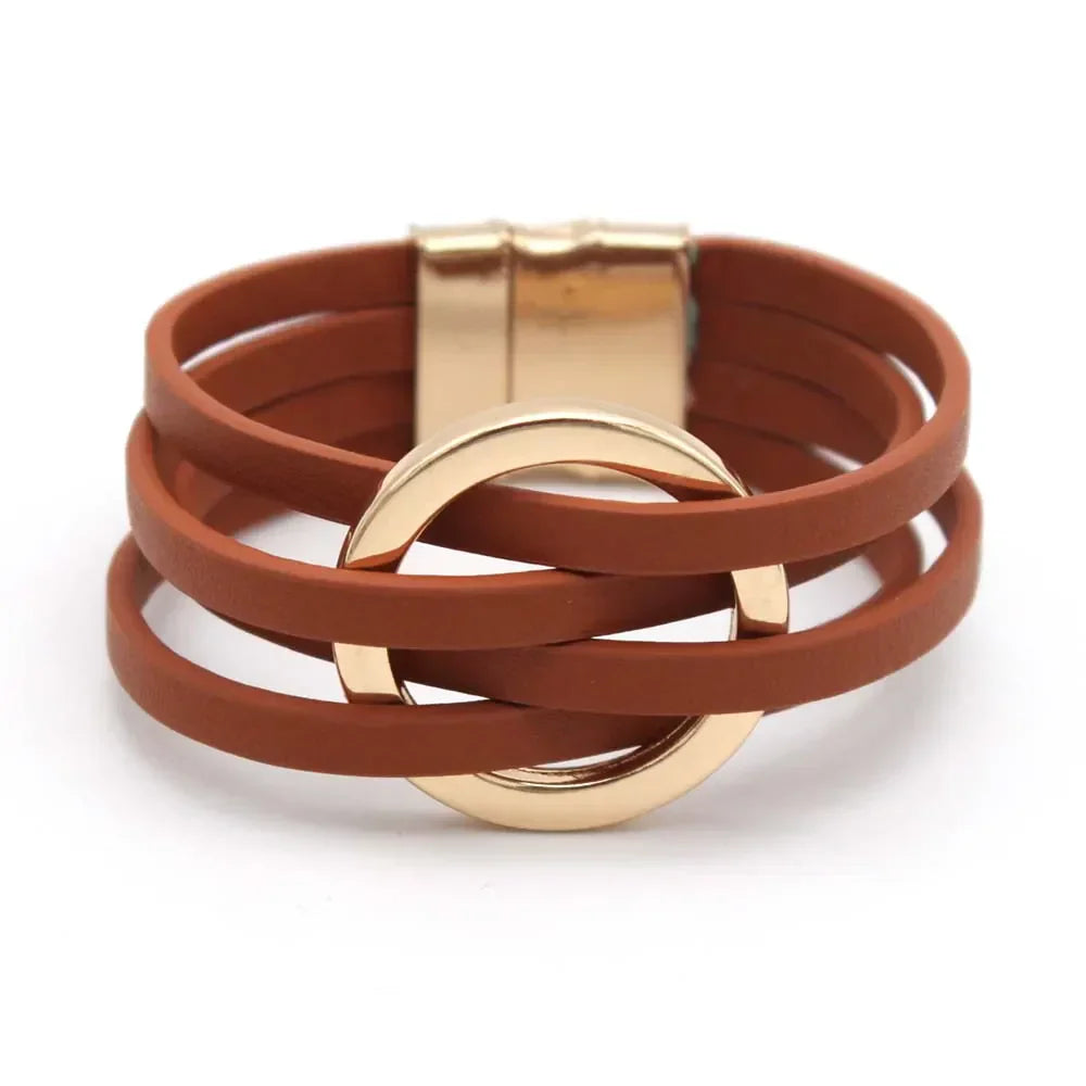 Multi-Layer O-Leather Wrap Bracelet | ventumra