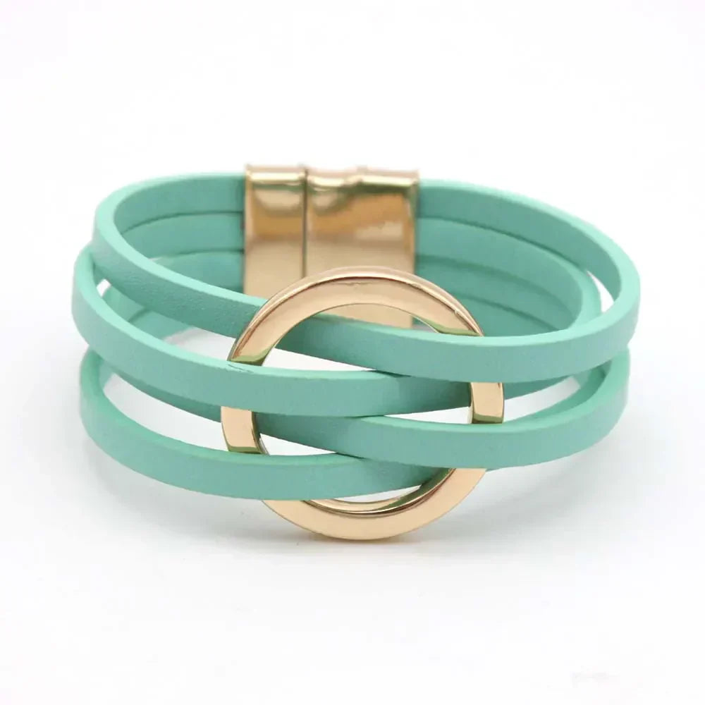 Multi-Layer O-Leather Wrap Bracelet | ventumra