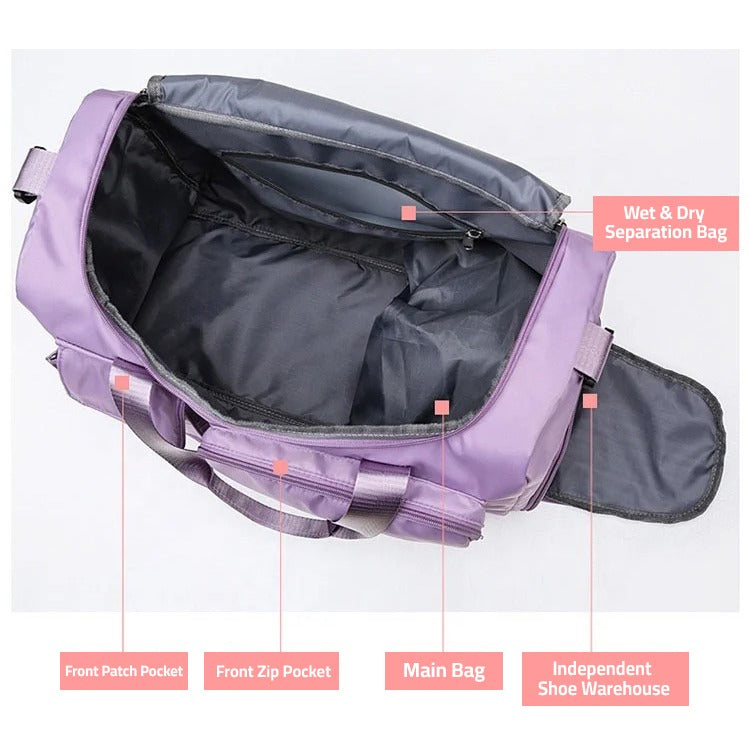 Large Duffel Bag with Shoe Compartment for Travel & Gym | ventumra