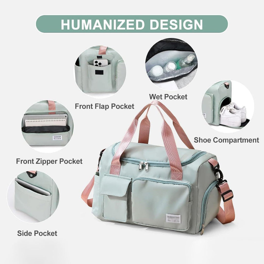 Large Duffel Bag with Shoe Compartment for Travel & Gym | ventumra