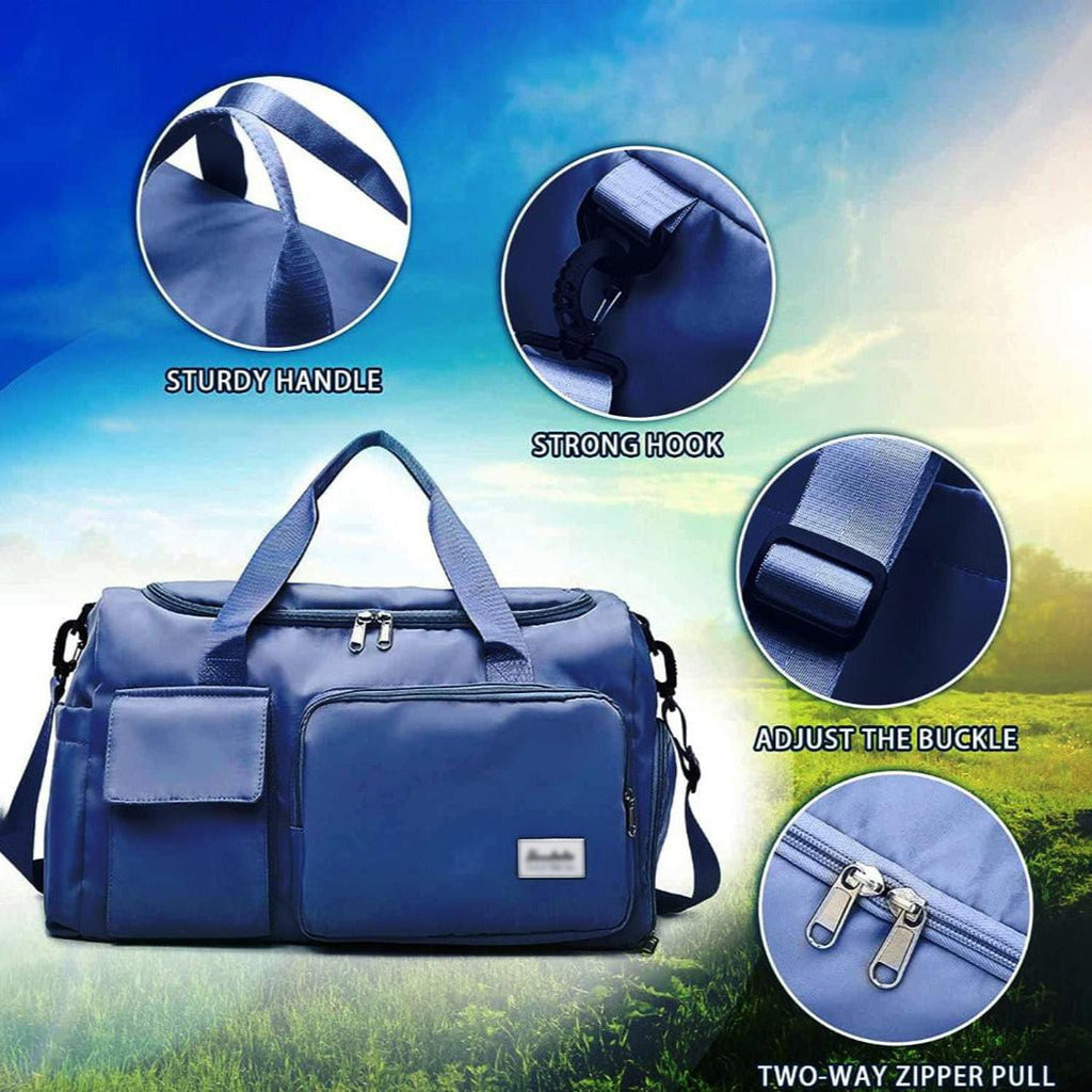 Large Duffel Bag with Shoe Compartment for Travel & Gym | ventumra
