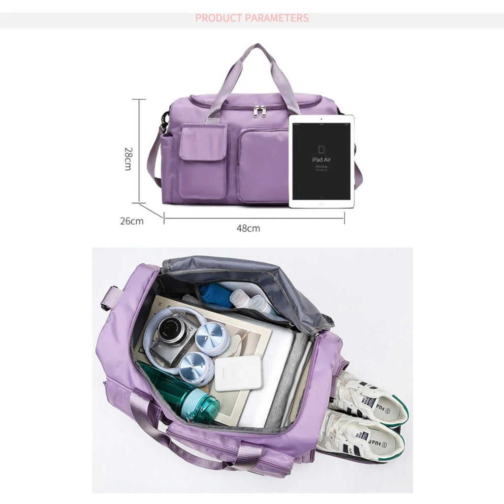 Large Duffel Bag with Shoe Compartment for Travel & Gym | ventumra
