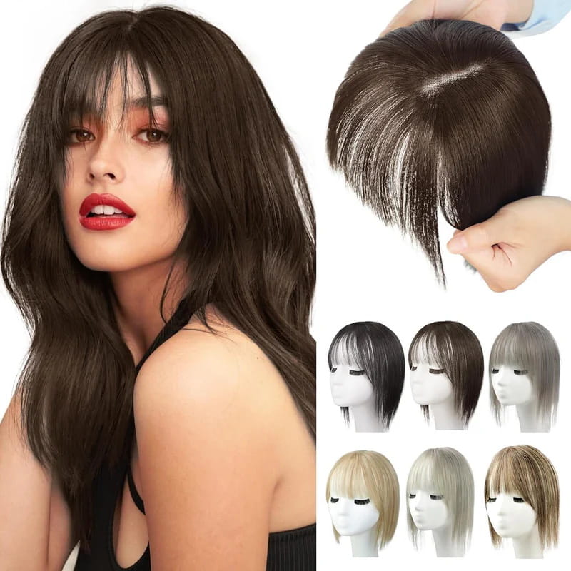 Natural Hairpiece with Bangs for Women | ventumra