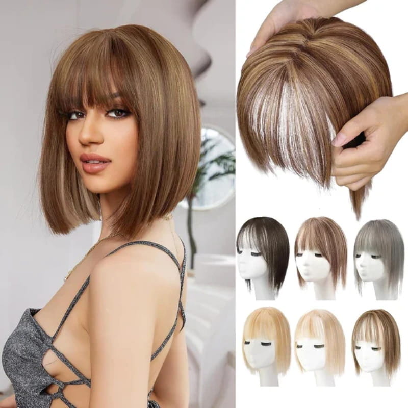 Natural Hairpiece with Bangs for Women | ventumra
