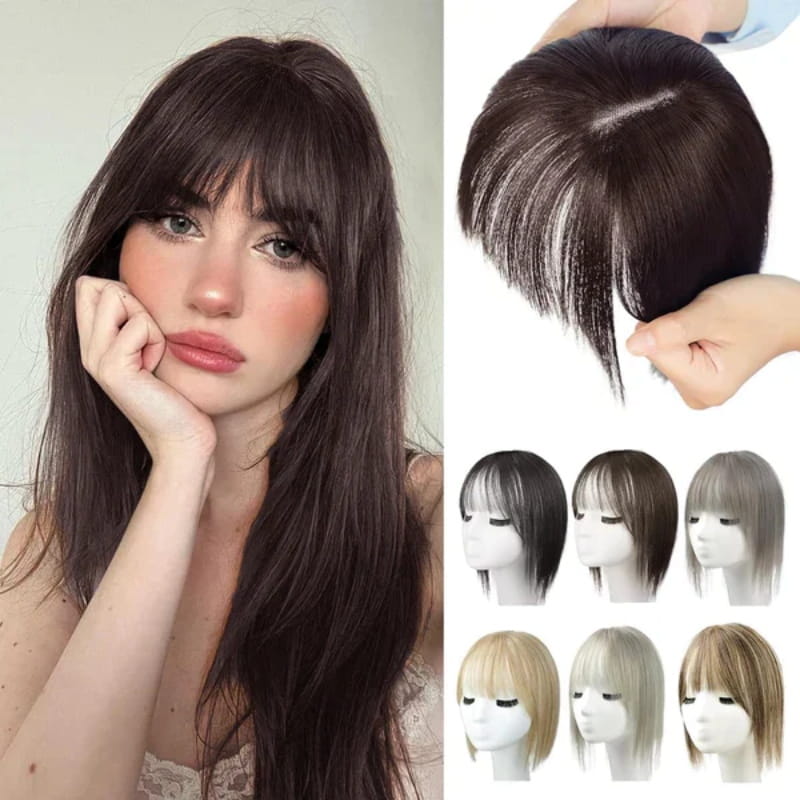 Natural Hairpiece with Bangs for Women | ventumra