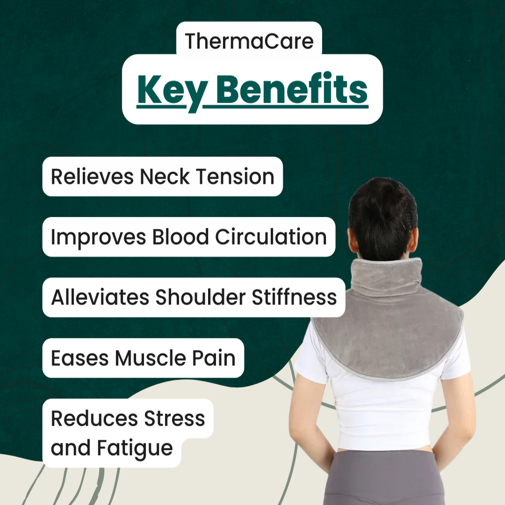 ThermaCare Neck & Shoulder Heating Pad with Massage USB Powered Heat Relief | ventumra