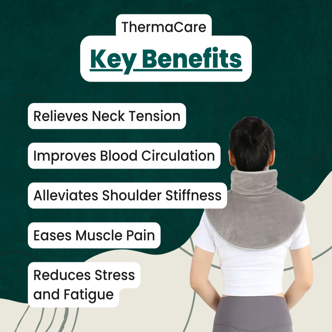 ThermaCare Neck & Shoulder Heating Pad with Massage USB Powered Heat Relief | ventumra