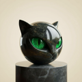 Enchanting Black Cat Head Art Sculpture | ventumra