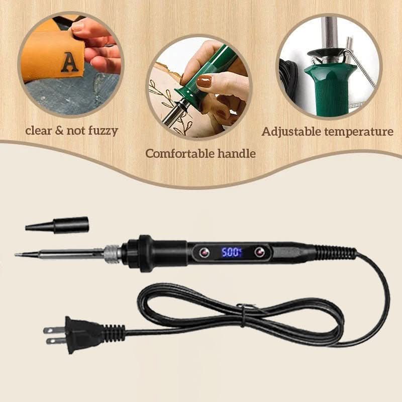 piece Woodburning & Engraving Tool Adjustable Temperature DIY Craft Set Wood, Leather & Metal | ventumra