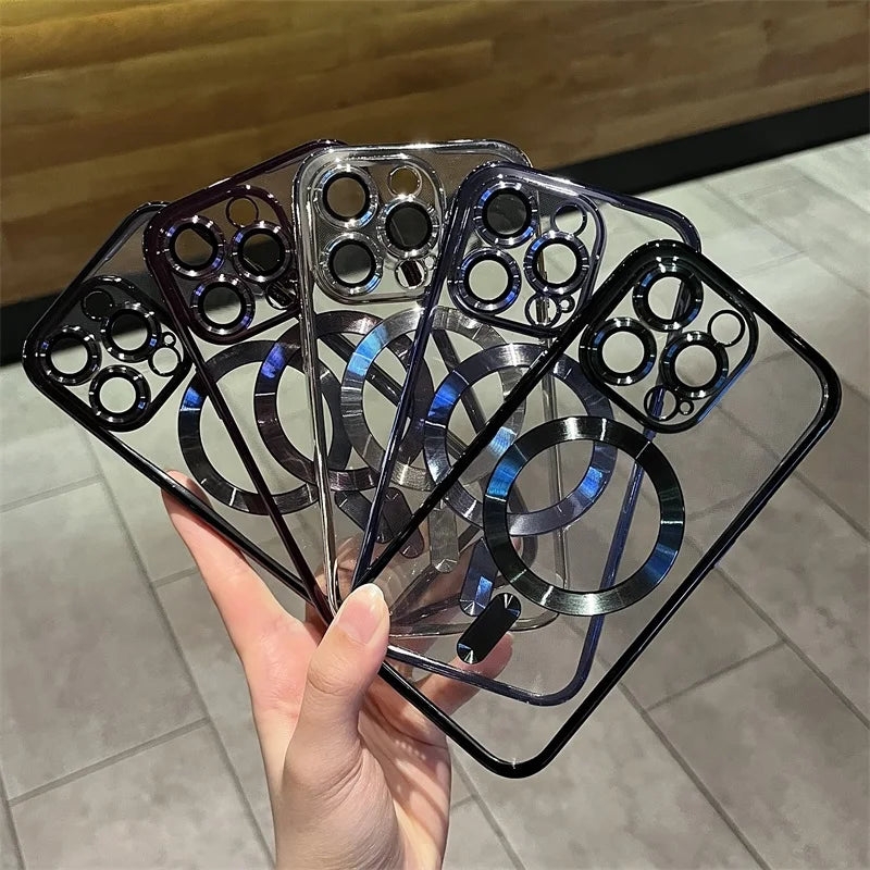 Plated Clear Magnetic Soft Case for iPhone | ventumra