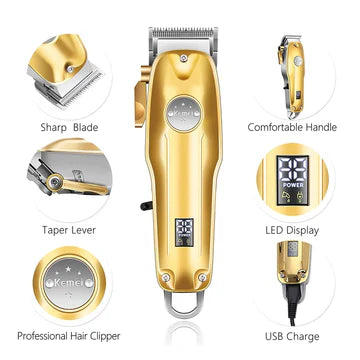 Professional Hair Clippers for Men Gold Set Gold Cordless Clippers | ventumra