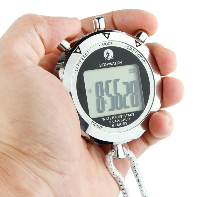 PS528 Metal Stopwatch Professional Chronograph Handheld Digital LCD Sports Counter Timer with Strap | ventumra