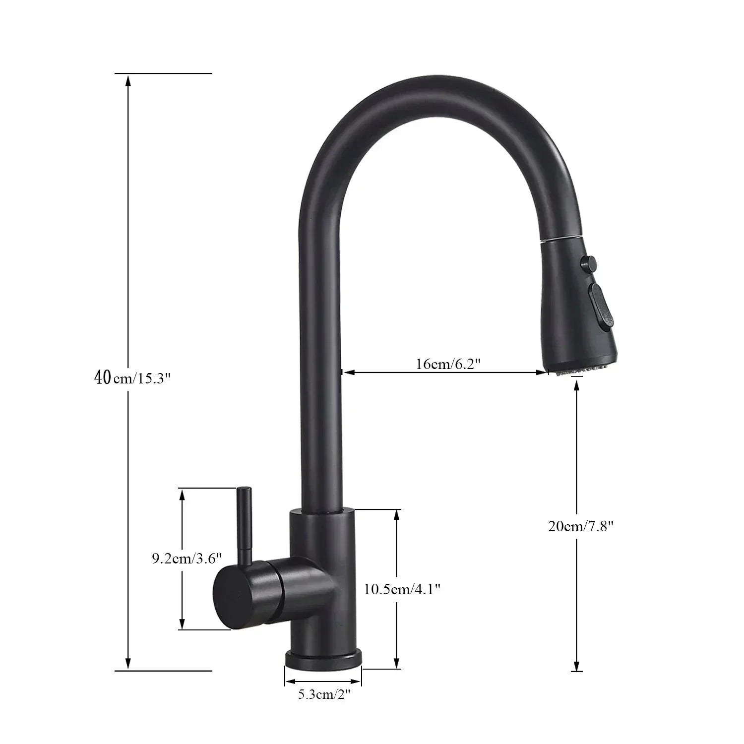 Pull-Out Kitchen Faucet, Single Lever Mixer with Flexible Spray, Stainless Steel | ventumra