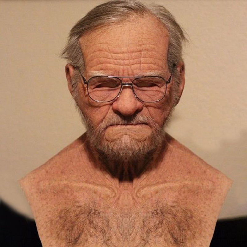 Elderly Man Character Costume Mask Halloween Cosplay Prop | ventumra