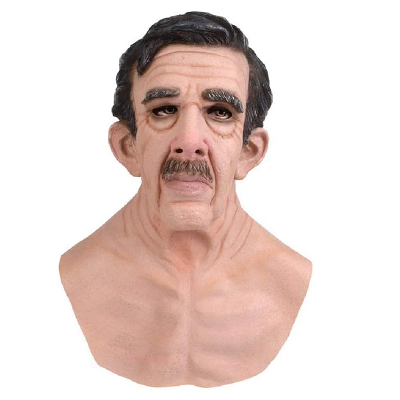 Elderly Man Character Costume Mask Halloween Cosplay Prop | ventumra